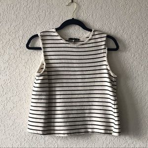 Mango Black & Tan Striped Top